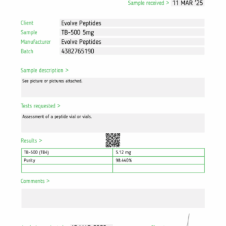 Certificate of Analysis for Shop from Evolve Peptides